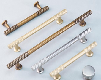 Heavy T Bar Handles Gold Dresser Knobs Brushed Nickel Drawer Handle Antique Brass Kitchen Cabinet Pull Door Handle Round Knob Cupboard Pulls