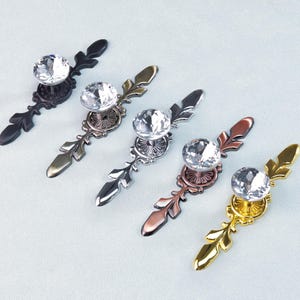 Unique Crystal Handles Dresser Drawer Handles Gold Kitchen Cabinet Pulls Door Handles Black Closet Knobs Pulls Chrome Modern Hardware Knob