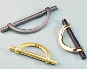 Einfache Halbkreis Griffe Dresser Knäufe Schubladengriffe Gold Küchenschrank Griffe Türgriffe Schrank Knäufe Perle Grau Moderne Hardware