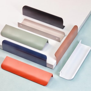 Maniglie nascoste semplici con bordo arrotondato, maniglie per cassetti, maniglie per armadi, maniglie per mobili da cucina, maniglie per guardaroba moderne, pomelli, ferramenta moderna da 2,5"