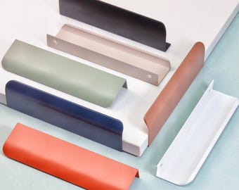 Simple Round Edge Hidden Handles Drawer Pulls Cupboard Pulls Kitchen Cabinet Handles Modern Wardrobe Handles Knobs Modern Hardware 2.5"