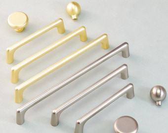 Extra Lange Gold poliert Knäufe Dresser Schublade Griffe Griffe aus gebürstetem Nickel Küchenschrank ziehen antike Messing runde Knöpfe schwarz Pistole Griff