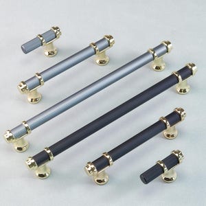 Stripe T Handles Gold Grey Black Dresser Pulls Drawer Pull Knob Wardrobe Closet Handles Kitchen Door Handles Pulls Cabinet Hardware 12.6&#39;&#39;