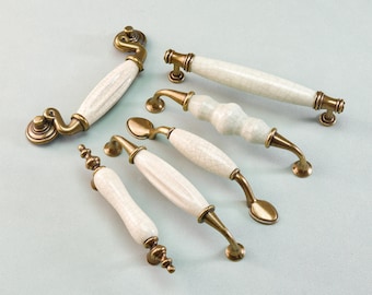 Various Styles Ceramics Handles Dresser Drawer Pulls Kitchen Cabinet Cupboard Oval Knobs Door Handles Closet Knobs Pulls Modern Hardware