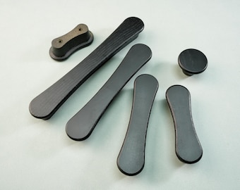Massivholz Knäufe Schranktürgriffe Schrank Runde Knöpfe Schwarz Kommode Knäufe Küchenschrank Griffe Moderne Hardware