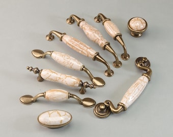 Klassische Keramik Griffe Kommode Schublade Griffe Küchenschrank Griffe Oval Knäufe Türgriffe Schrank Runde Knäufe Zieht Moderne Hardware