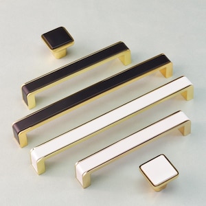 Simple Square Edge Handle Dresser Drawer Handle Kitchen Cabinet Pull Door Pull White Gold Handle Black Closet Knob Pull Modern Hardware