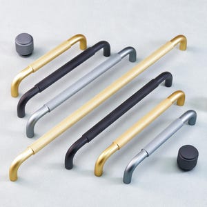 Extra Long Non-Slip Handle Dresser Drawer Handles Gold Kitchen Cabinet Pulls Door Handles Gray Closet Knobs Pulls Black Modern Hardware Knob
