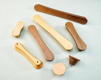 Massivholz Knäufe Schrank Buche Türgriffe Schrank Runde Knöpfe Schwarz Nussbaum Kommode Schublade Knäufe Küchenschrank Griffe Moderne Hardware