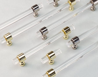 Acryl T Griffe Küchenschrank Zieht Kommode Schubladen Griff Chrom Gold Türgriffe Transparenten Griff Schrank Schrank Zieht Knobs Hardware