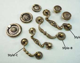 Exquisite Messing Möbel Griffe Schublade Pull Schrank Griff Schrank Tür Griff Runde Knauf Kommode Knäufe Retro Hardware 6,3 cm