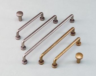 Poignées de commode simples en laiton antique, poignée de tiroir, poignées de porte d'armoire, bouton cylindrique, bouton en argent antique, matériel de style rétro