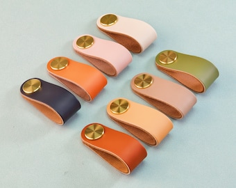 Poignées en cuir, 9 couleurs, poignées de placard, commode, boutons de tiroir, boutons de placard, poignées d'armoires de cuisine, poignées de porte, quincaillerie moderne
