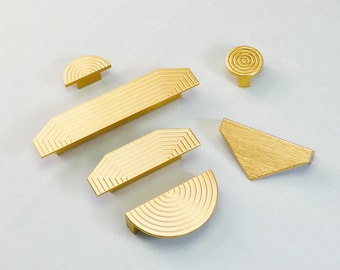 Einzigartige Stil Halbkreis Gold Griffe Schublade Dresser Schrank Pulls Küchenschrank Pulls Moderne Garderobe Griffe Knobs Stripe Pulls Hardware