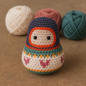 Crochet Pattern - Cute Kawaii Russian Doll Amigurumi PDF Tutorial | Beginner Friendly