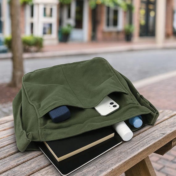 Sac Messager Sac Bandoulière Toile XFLYP - 30x25x9cm - Multifonction école Travail - Style Rétro Unisexe Sac Quotidien Pratique