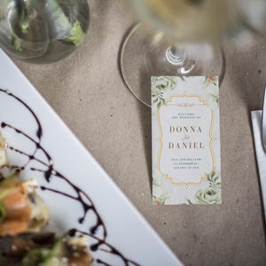 Convite de casamento verde e branco, convite de casamento botânico digital, modelo de casamento editável, cartão de convite de casamento para impressão