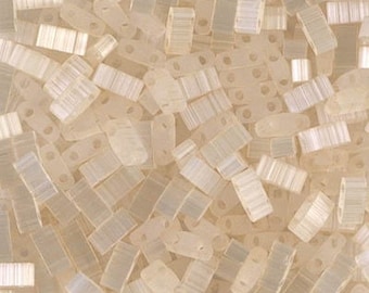 HTL2035 10 Grams Miyuki Tila Half Cut Beads-Khaki Op.Matte Met.Iris