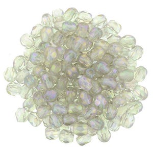 50, 03-LR4001, LUSTER IRIS Black Diamond, 3mm Czech Fire Polished  Faceted Round Glass Beads, gray, black, white, (3-51),