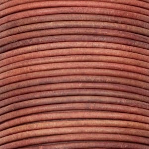 1.5mm Round, Antique Wood Brown Leather Cord, Real Leather, (lea14)