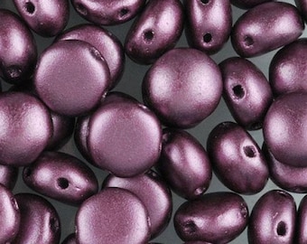 PASTELL BURGUND, Preciosa Candy Beads, 2-Loch Cabochon, 8 mm Glas, Glassband, Perlenweben, Perlenschmuck, Schmuck, (bm)(can20)