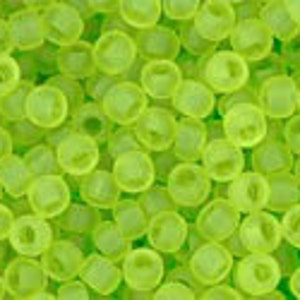 11/0, 8/0,  #4F, Transparent-Frosted LIME GREEN, Toho Seed Bead, green, light green, lime, TR-4F