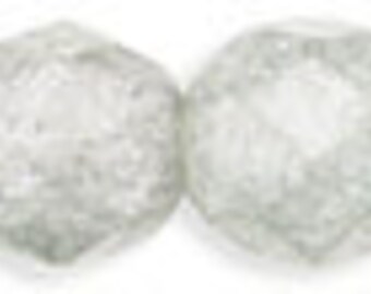 50, 04-64454, Luster Stone Green, 4 mm, contas de vidro redondas facetadas polidas a fogo, estilo checo, verde, oliva, sálvia, (4-75)