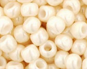 11/0, 8/0, 6/0, #123, Opak GLANSERAD Ljusbeige, Toho Seed Bead, beige, benvit, creme, brun, TR-123