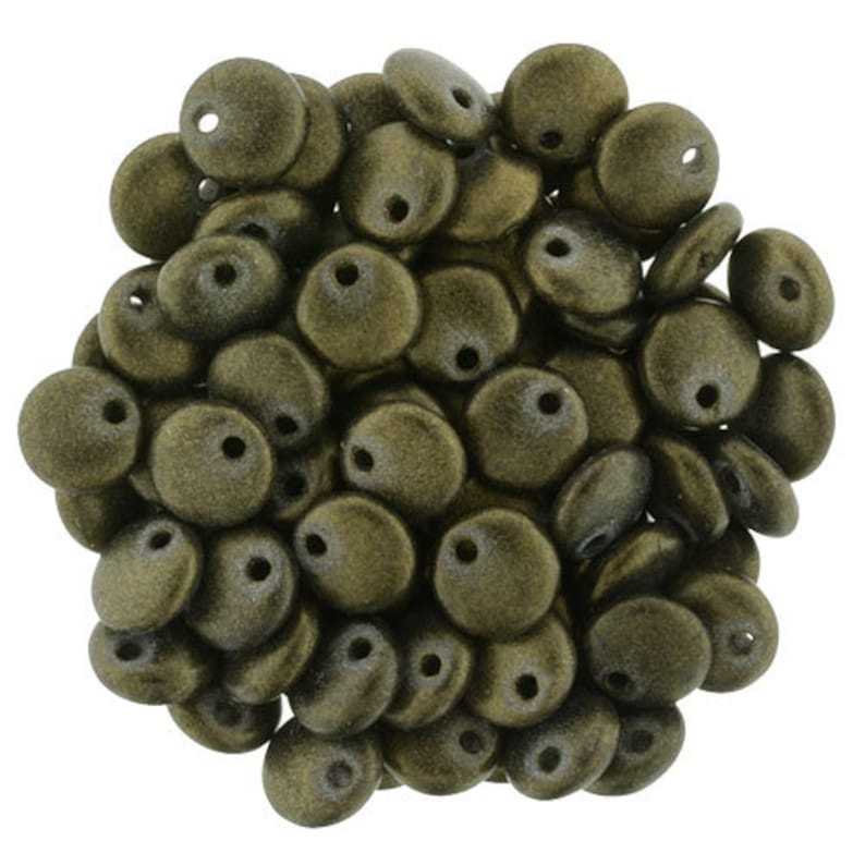 Jewelry , LB-65 One Hole Beading Czech glass beads,Kumihimo 6mm Lentil Beads CHROME Antique GOLD 25-50 94200