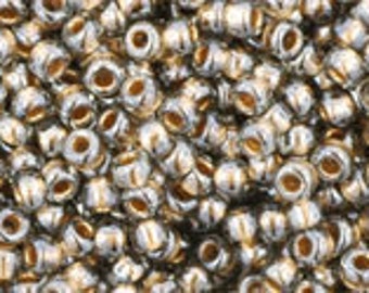 11/0, 8/0, 6/0,  #993, Gold-Lined BLACK DIAMOND, Toho Seed Bead, black, gold, gray, diamond,  silver, blue, TR-993