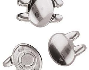 KYPRI ll-Superduo, Magnetic Clasp, Cymbal Element, 1 piece, Ant Silver, Made in Greece, Metal Component, (bs)(cym15)