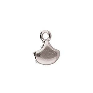 Cymbal Element, KARAVOS-Ginko Bead End, 1 piece, Silver Plated, Made in Greece, Metal Component, (cym12)