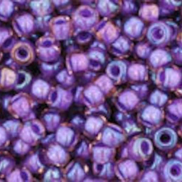 11/0, 8/0, 6/0,  #928, Inside-Color Rainbow ROSALINE/Opaque PURPLE Lined, Toho Seed Bead, purple, rainbow, TR-928