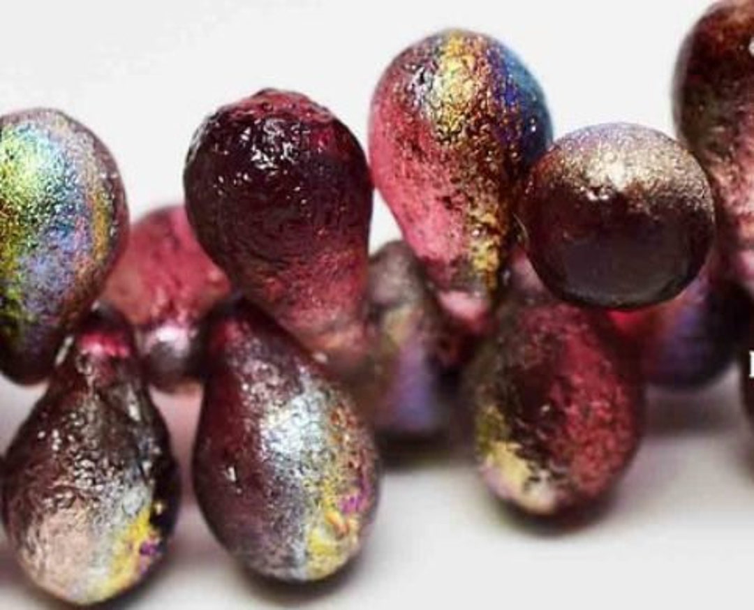 Beaded Golden Raspberry MAGIC RASPBERRY ETCHED, 6x9mm, Gold, Purple, Yellow, Pink, Orange ...