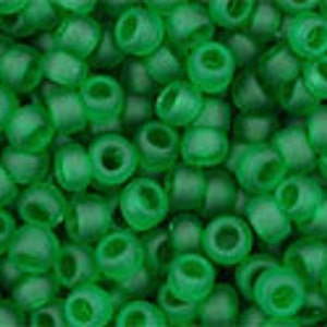 11/0, 8/0,  #7BF, Transparent-Frosted GRASS GREEN, Toho Seed Bead, green, grass green, Kumihimo, Beadweaving, TR-7BF