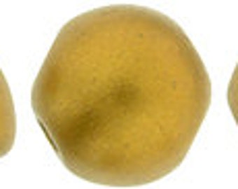 K0173, Matte Metallic Goldenrod, Cabochon, CzechMates Bead, 7mm, 2 hole, Czech glass beads, 10-25 beads (cab64)