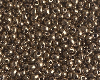 DP28-457, Metallic Dark Bronze, Miyuki 2.8mm Drop Bead, fringe beads, bronze, brass, (db28-23)