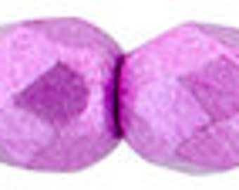 50, 03-05A10, Saturated Metallic Spring Crocus, ColorTrends, 3mm Czech Fire Polished, Faceted  Round Glass Beads, (3-108A)