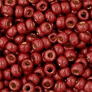 11/0, 8/0, 6/0, #PF564F, PermaFinish-Matte, GALVANIZZATO Rosso mattone, Rocaille Toho, speciale, rosso, siam, Kumihimo, TR-PF564F