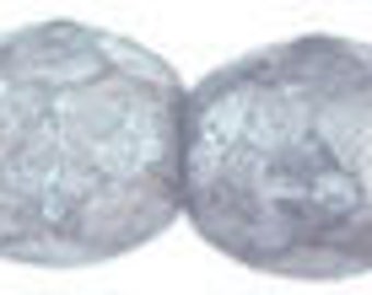 50, 03-64435,  LUSTER STONE GRAY, 3mm Czech Fire Polished, Faceted  Round Glass Beads, gray, blue, silver, purple, charcoal,  (3-11)
