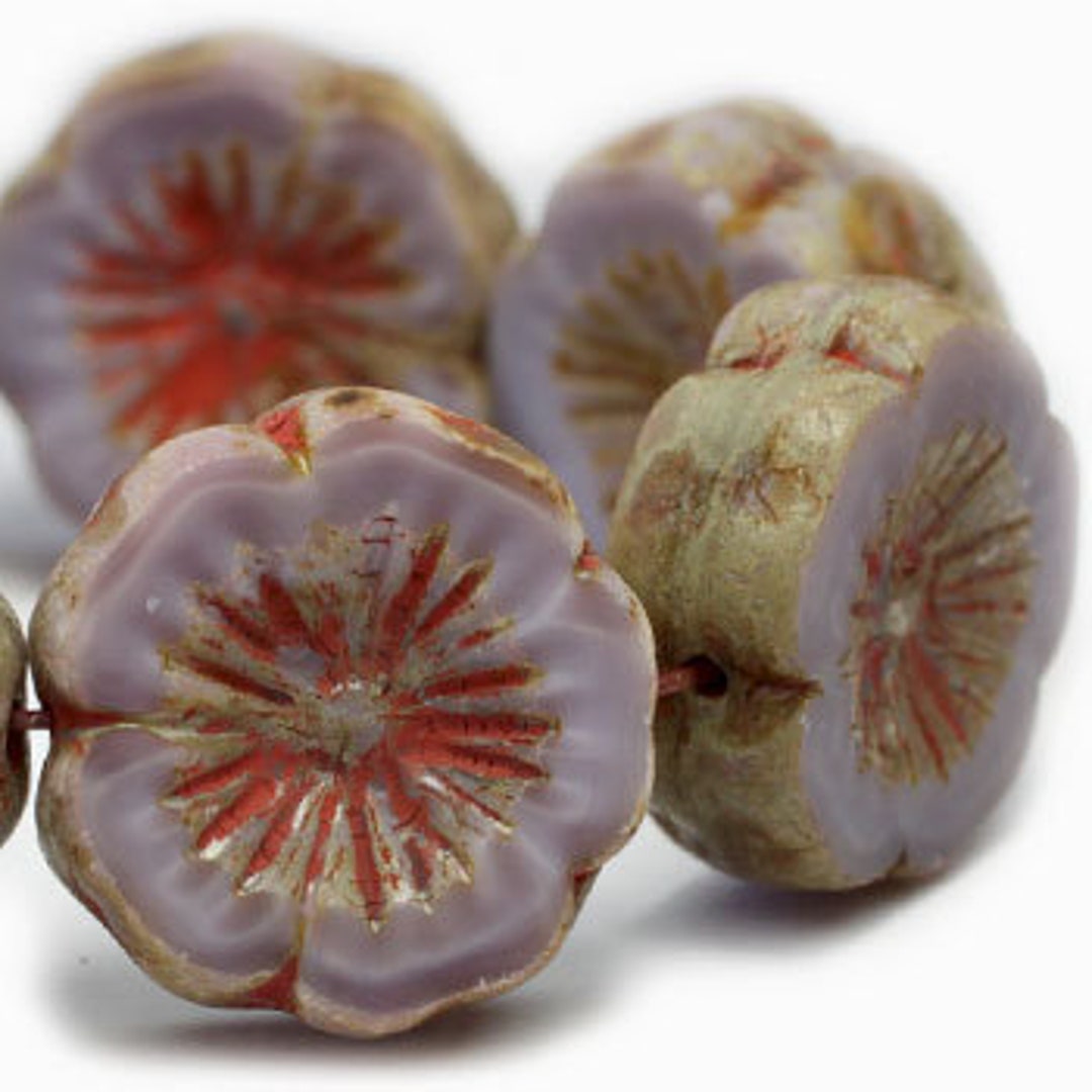0883, 14mm Hibiscus Flower, Thistle With Picasso Finish