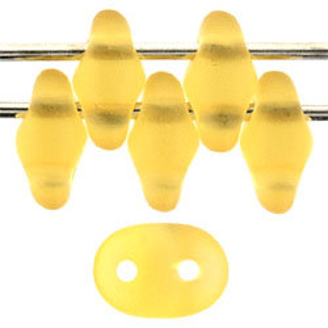 M1006, MATTE TOPAZ, Superduo, 2 Hole, 2.5x5mm, Yellow, Matte