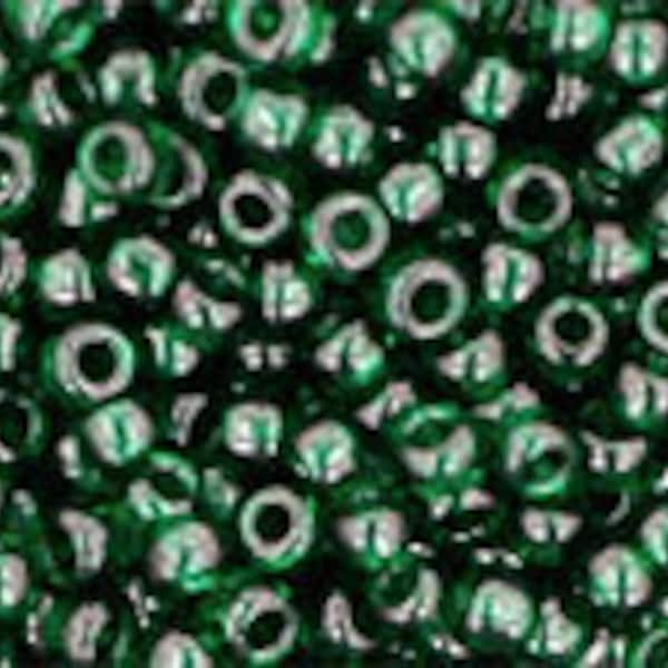 11/0, 8/0, 6/0,  #939, Transparent GREEN EMERALD, Toho Seed Bead, green, emerald, kelly, hunter, TR-939