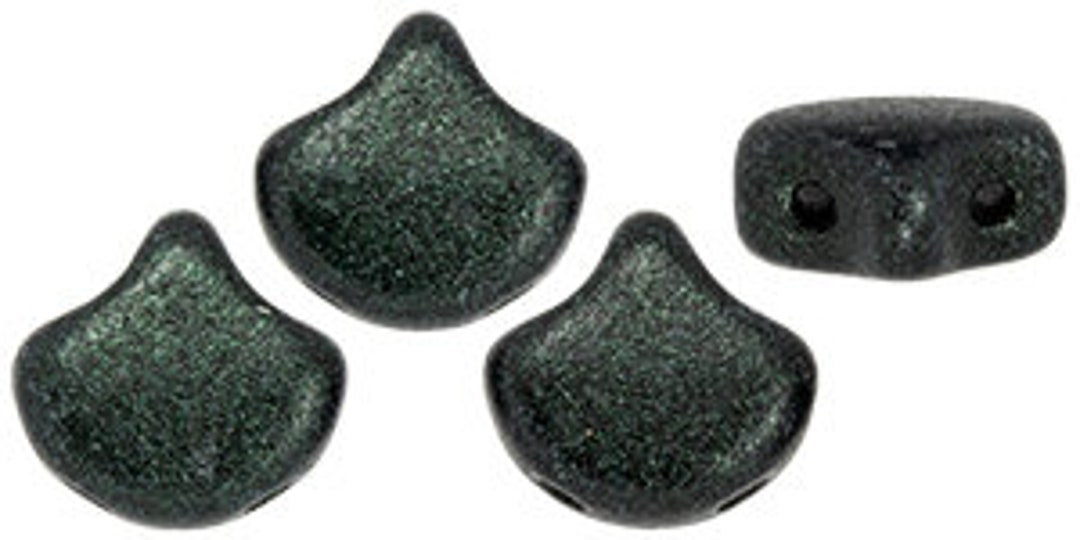 79052MJT, Metallic Suede Dark Forest, Ginkgo Leaf Bead, 7.5 79052MJT, Metallic Suede Dark Forest, Ginkgo Leaf Bead, 7.5