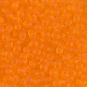 DP-138F, Matte TRANSPARENT Orange, 5-25 grams, Miyuki 3.4mm Drop Bead, glass, fringe beads, orange, kumihimo, weaving(db-11)