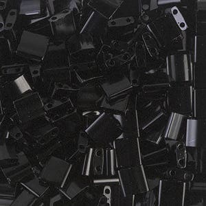 TL-401, BLACK, 5-15  grams, Miyuki, Tila Beads, 2 hole, 5x5x1.9mm, Kumihimo, Jewelry, Beading, Beadweaving, (wt2)