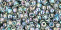 8\/0 #176, Trans-Rainbow BLACK DIAMOND, Seed Bead, black, gray, rainbow, blue, pink, green, red, TR-08-176