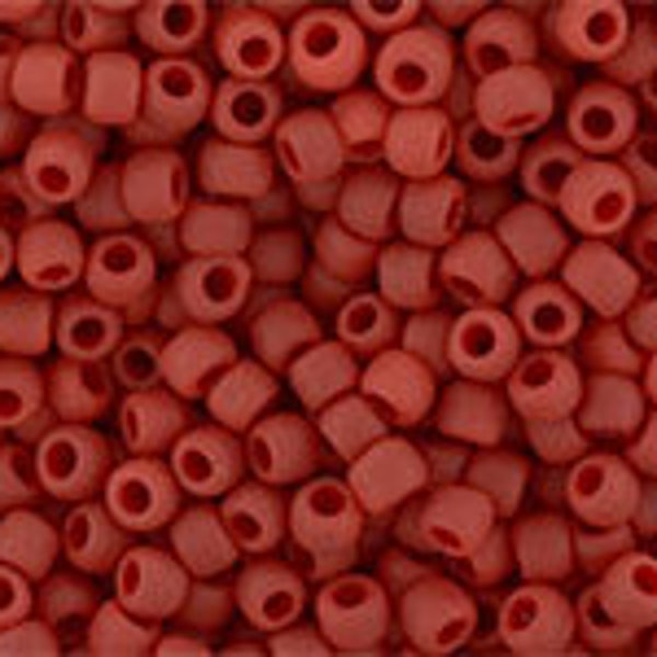 11/0, 8/0, #45F, Opaque-Frosted PEPPER RED, Toho Seed Bead, red, siam, ruby, TR-45F