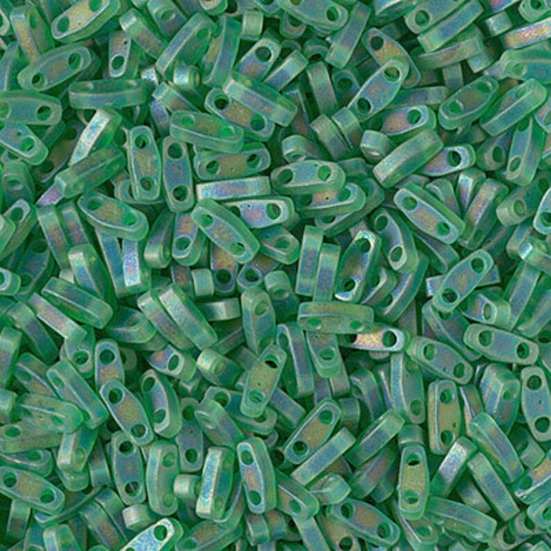 Matte Transparent GREEN Ab green Miyuki 5-15 grams 5x1.2x1.9mm Quarter Tila Beads QTL-146FR qt30 ab sage, 2 hole