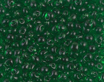 DP-146, Transparent GREEN,  Miyuki 3.4mm Drop Bead,glass, fringe beads, green, blue, red, ab, kumihimo, jewelry,  (db-135)